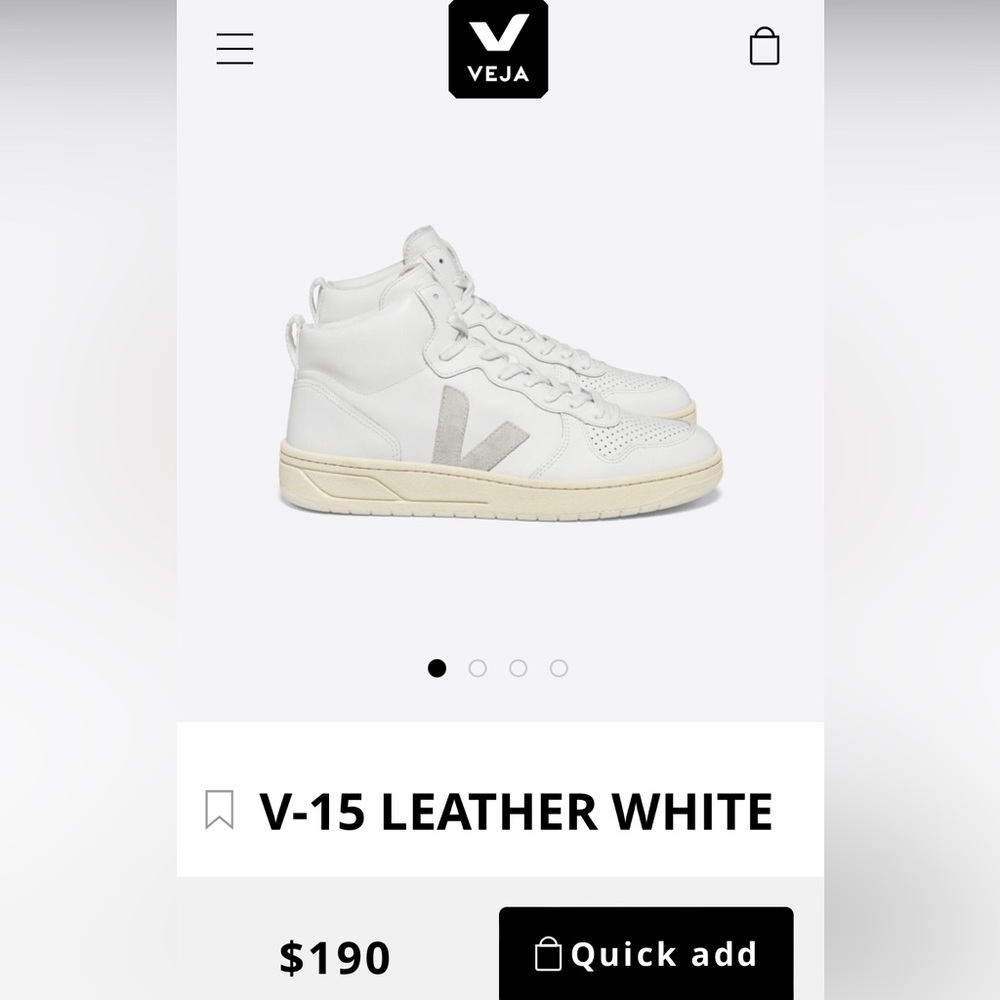 VEJA V-15 Leather High Top extra-white NWB. EUR 42